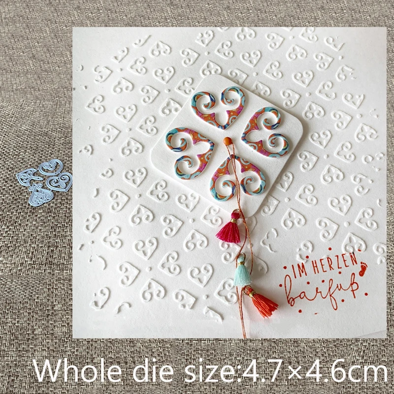 

XLDesign Craft Metal Cutting Die die cuts 4pcs heart Ornament decoration scrapbook Album Paper Card Craft Embossing die cuts