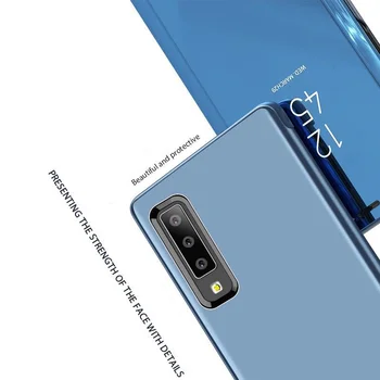 

Clear View Mirror Smart Case For Samsung Galaxy A7 2018 A750 Leather Flip Case For Samsung Galaxy A7 A9 2018 A6s Note 8 9 Cover