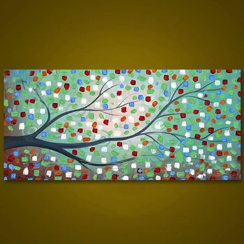 

Unframed Modern Wall Art Large Oil Painting Abstract Tree Hand Painted On Canvas Picture Unique Gift For Living Room Decoration