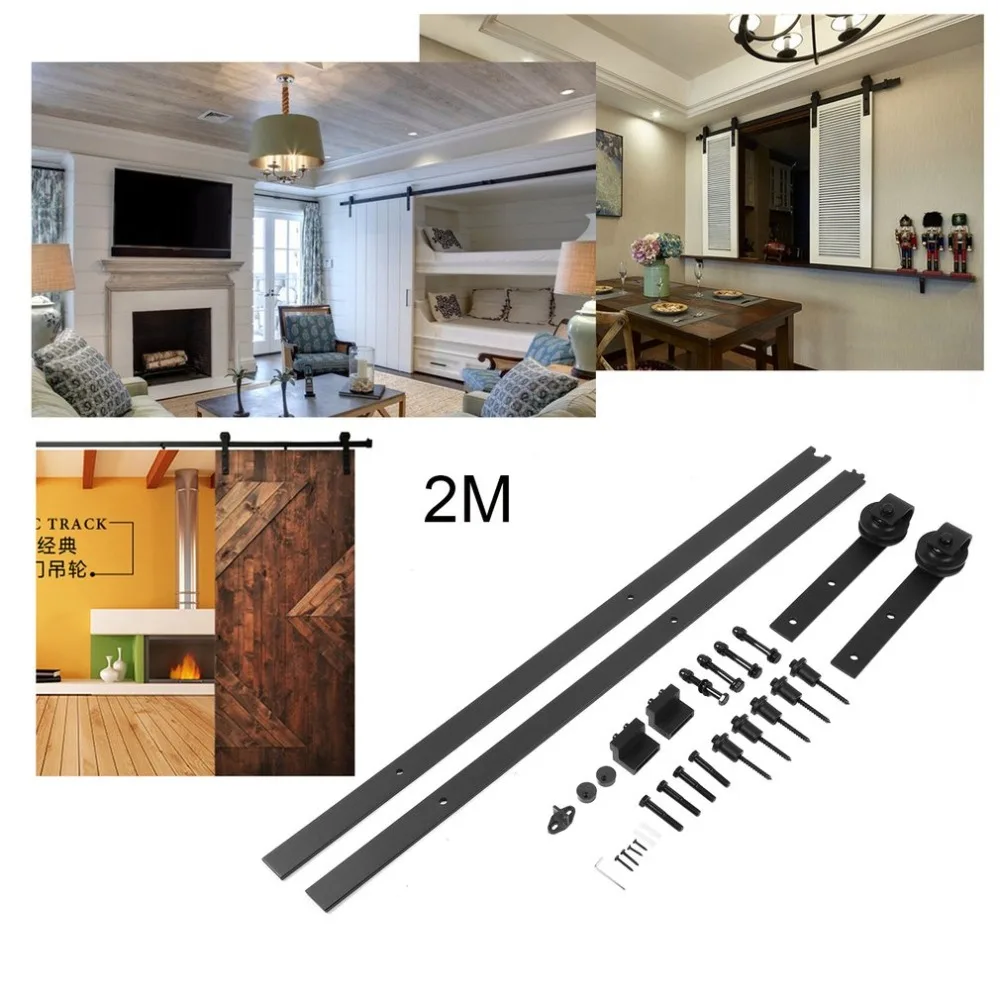

Home Kitchen Living Room Bedroom Flat Door Rail Sliding Door System Track Wooden Sliding Door Hardware Fitting Set