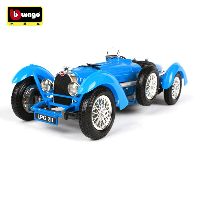 

Collectible Die Cast 1:18 Coche Sports Roadster Car Models Static Vehicle Toys for Children mkd3 1934 Bugatti Type Vintage Car