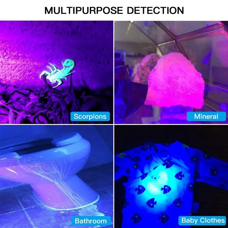 TOPCOM 390nM черный светильник УФ лампа детектор USB Перезаряжаемый Мощный 100 светодиодный искатель скорпиона флэш-светильник с батареей 26650
