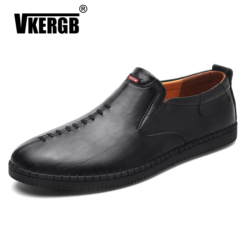 VKERGB Spring Summer Breathable Moccasins Men Loafers ShoesMen Genuine Leather Casual men Luxury Fashion Slip On Driving shoes