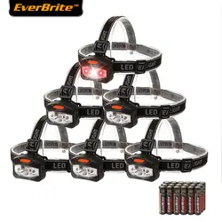 EverBrite светодиодный налобный фонарик с 2 красные фонари Кемпинг головного света 6 шт./лот 120 люмен супер яркий