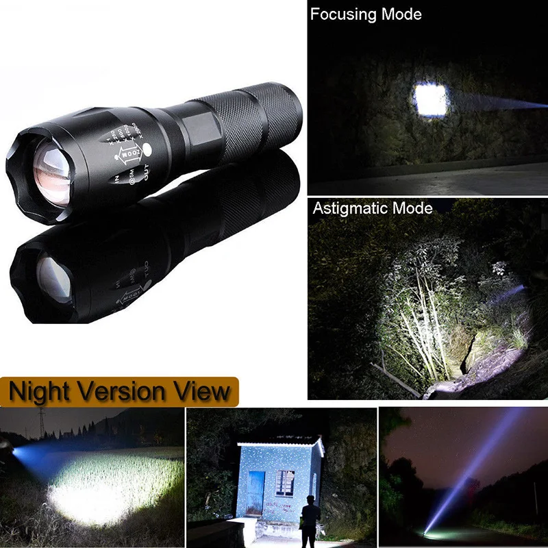 AIMIHUO Cree Xm-L T6 LED Flashlight Zoomable 5 Mode LED Torch Waterproof Flashlight Lamp Lanterna For Rechargeable 18650 Battery (6)