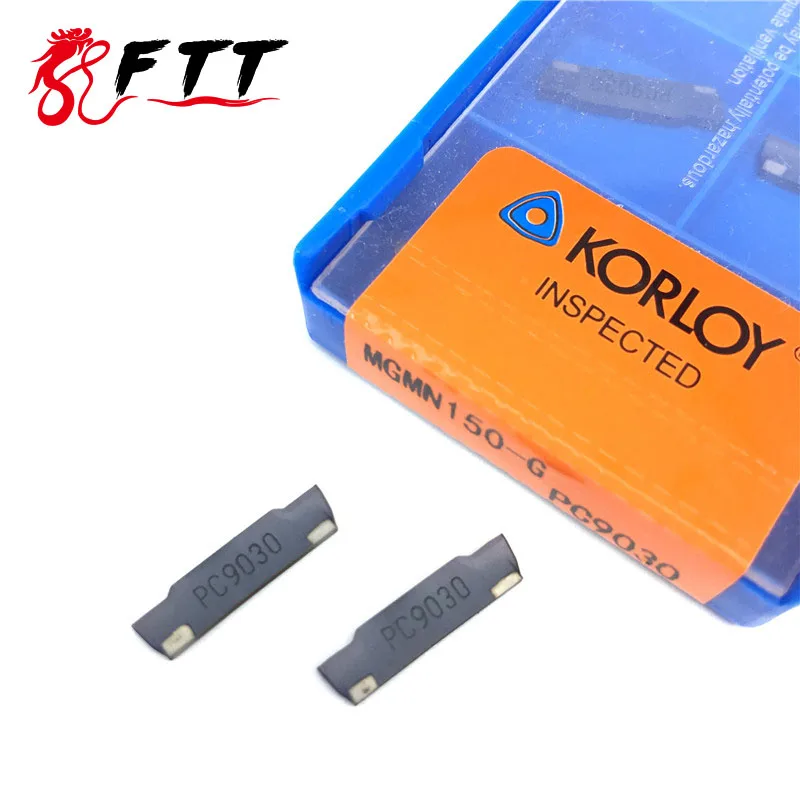 KORLOY 10PCS MGMN150 G PC9030 grooving carbide inserts MGMN 150 lathe cutter turning tool Parting and