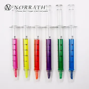 

Norrath 6 PCS Lovely Fluorescent Simulation Syringe Watercolor Pens Highlighters Marker Pen Korean Stationery School Supplies
