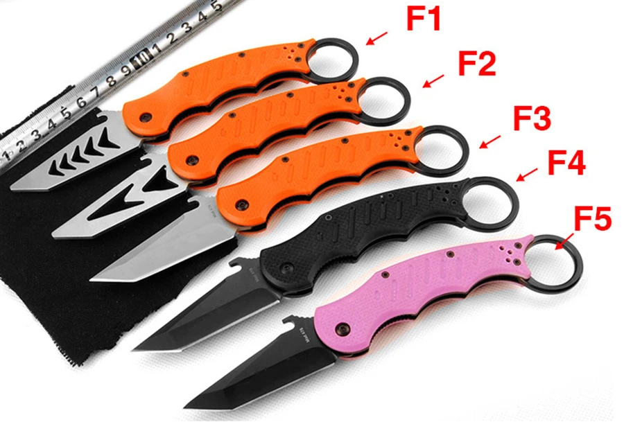 Comprar Cuchillo plegable de entrenamiento 440Cblade G10 mango de Camping al aire libre de bolsillo de caza de frutas de rescate de supervivencia cuchillos EDC herramientas de mano
