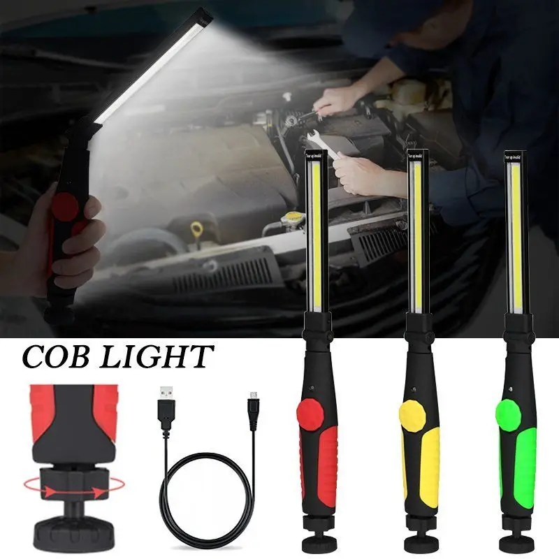 

Portable COB Flashlight Torch USB Rechargeable LED Work Light Magnetic COB Lanterna Outdoor Hanging Tent Lamp Built-in Battery