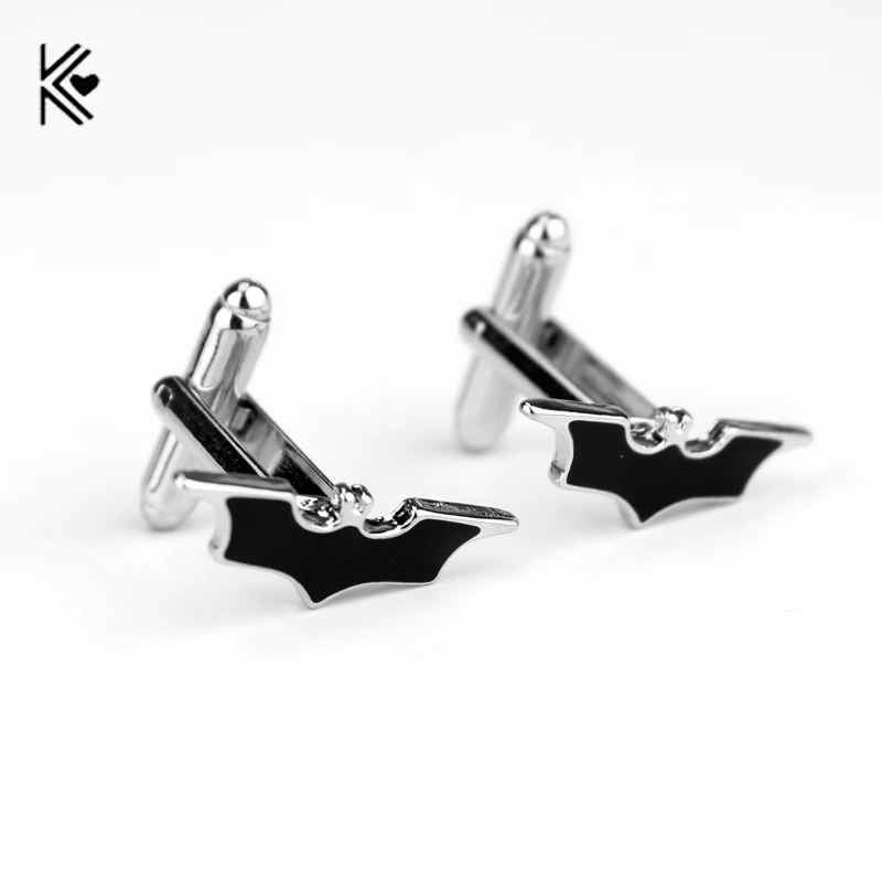 

Classics Series Simple Black Enamel Batman Logo French Cufflinks For Mens Shirt Brand Cuff Buttons Vintage Cuff Links Top Grade