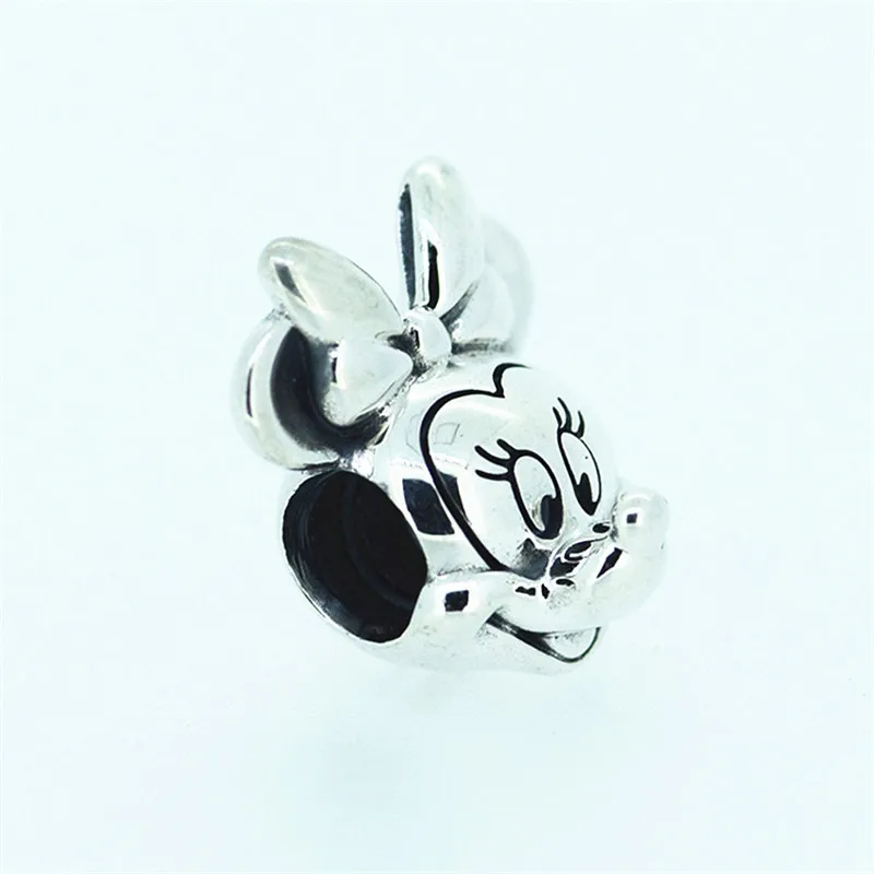 

Charms Fits Original Bracelets Bangles Femme 925 Sterling Silver Minnie Charm Beads for Jewelry Making Wholesale FL188