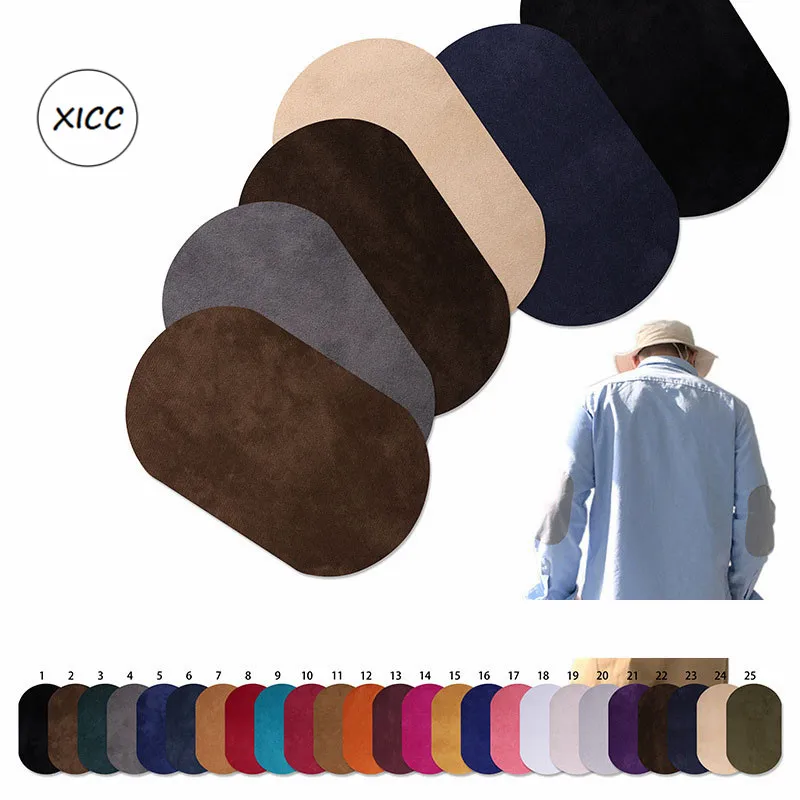 

XICC Oval Shape Micro Suede Fabric Repair Iron On Patch Flocking Material For Clothes Elbow Knee Leather Accessories Appliqued