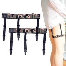 Горячая Мужская камуфляжная регулируемая эластичная рубашка держатель подвязки ремни-подтяжки Новая мода 1 пара Мужская рубашка на подтяжках