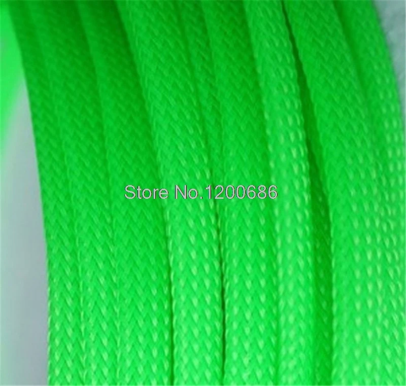 5 м 8 мм Плетеный расширяемый кабельный рукав плотный ПЭТ высокой плотности провод рукав обшивка ПК Кабельный органайзер провода кабель Защита - Цвет: Зеленый