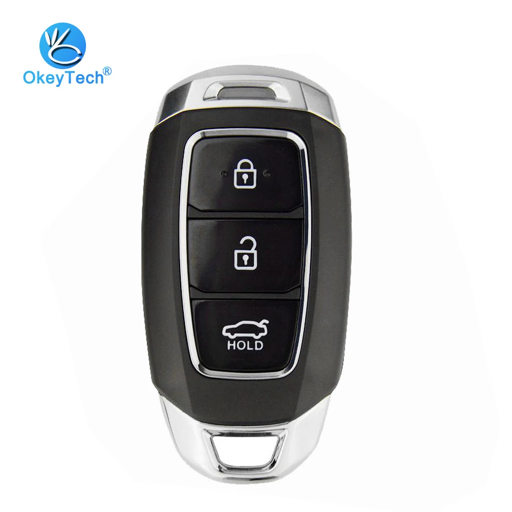 

OkeyTech 3 Button Smart Card Key Remote Fob Keyless for Hyundai Tucson I30 Creta Solaris with Insert Emergency Blade Knife