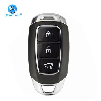 

OkeyTech 3 Button Smart Card Key Remote Fob Keyless for Hyundai Tucson I30 Creta Solaris with Insert Emergency Blade Knife