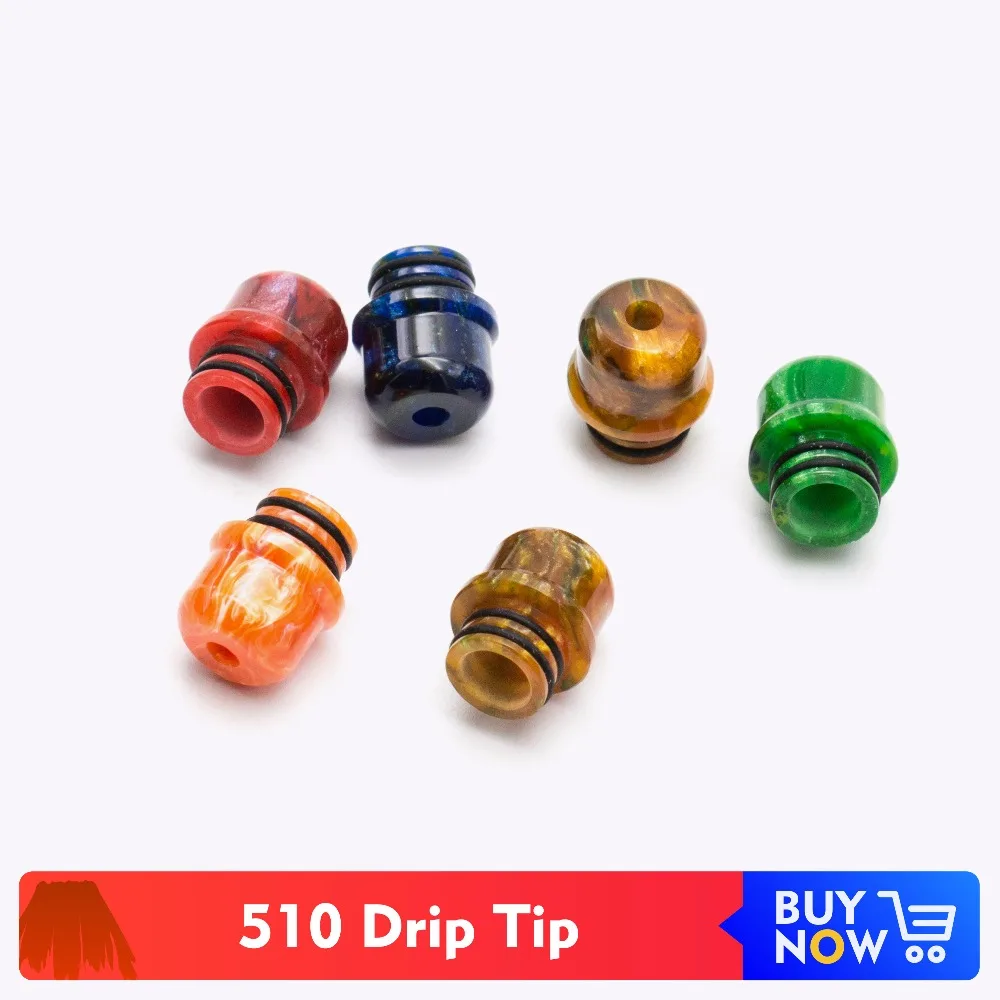 

Quartz Banger 1pc Epoxy Resin 510 Drip Tip Rabdom Color for Tank V8 Baby Kayfun Doggy Atomizer E Cigarette Mouthpiece