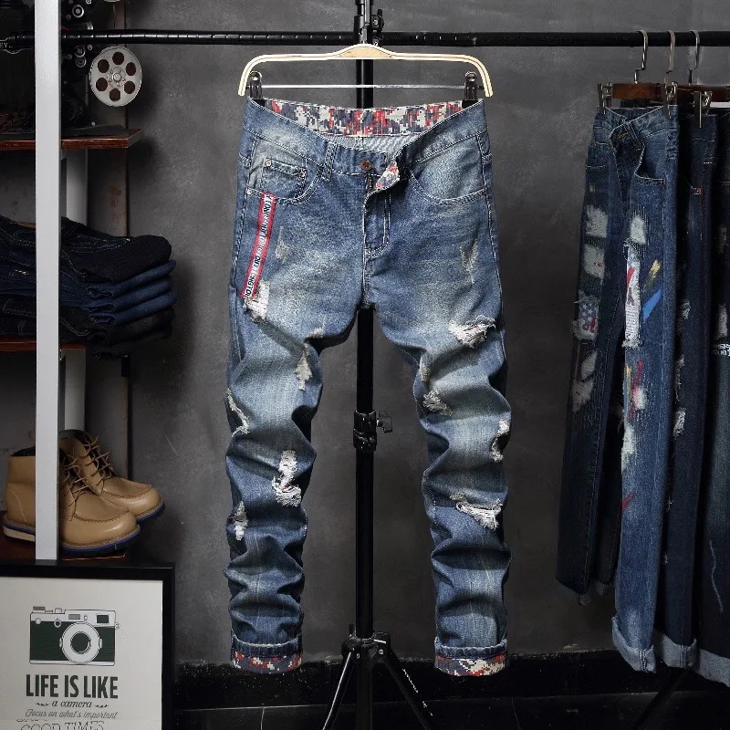 2019 New Young Men s Fashion Casual Stretch Slim Jeans Classic Trousers Denim Pants Male Jeans 4