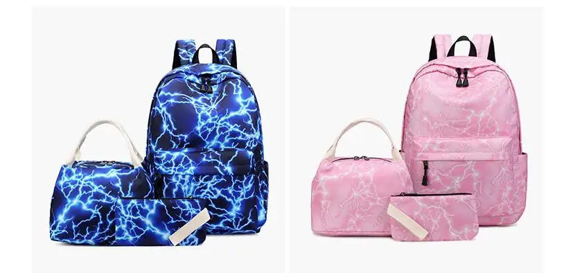 Нейлон Galaxy Printing школы, в комплекте с набором подходящих сумок для девочек Женский рюкзак школьные рюкзаки высокое качество рюкзак женский