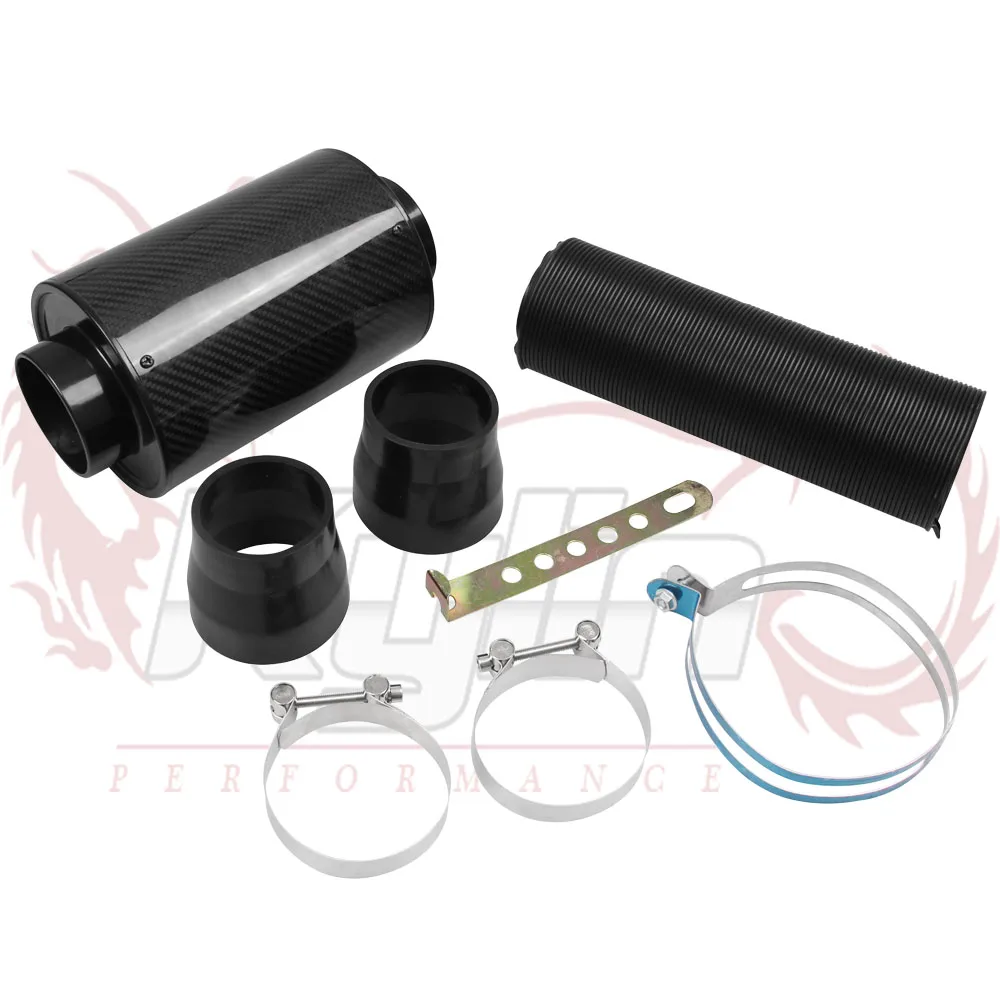 

KYLIN STORE - Universal Racing Air Filter Box Carbon Fiber Cold Feed Induction Kit Air Intake Kit Without Fan IP009