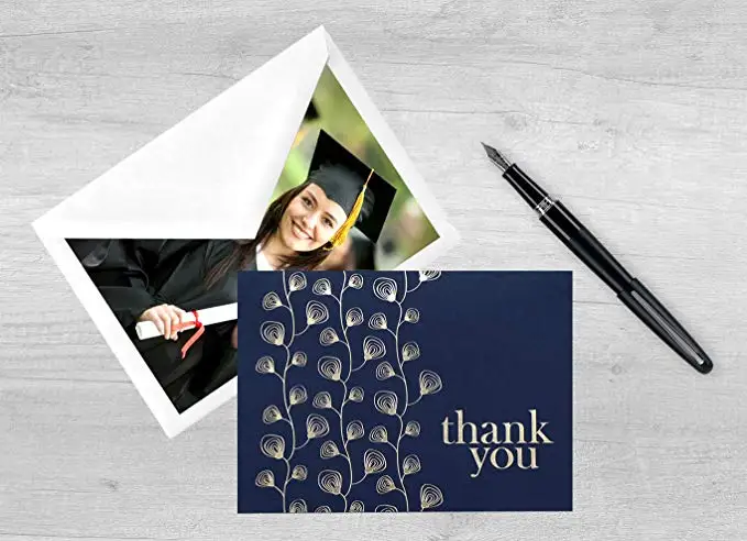  4pcs thank you Cards blank gold foil Notes Cards with envelope 4x6 inch cardstock paper stationery  - 33004183567