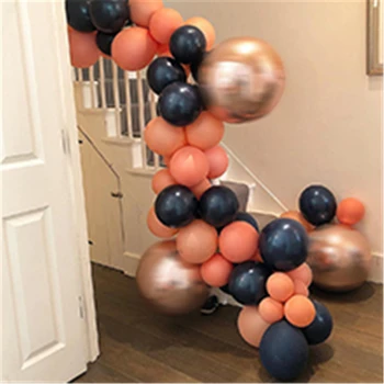 

1 set 12inch Navy Blue Coral Red & 18inch Rose Gold Balloon Kit Birthday Party Decoration Helium Balloon Wedding Party Air Balls