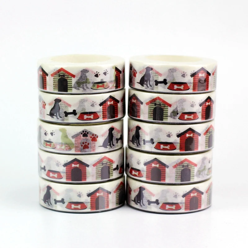 

10PCS/lot Decorative Dog House Washi Tapes Japanese Paper DIY Planner Masking Tape Adhesive Tapes Stickers Stationery Supply