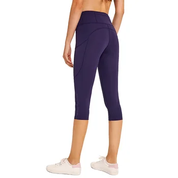 Calf-Length Pants High Waist Women Yoga Pants Workout Capri Pant Sport Leggings Fitness Training Gym Tights with Side Pocket 5