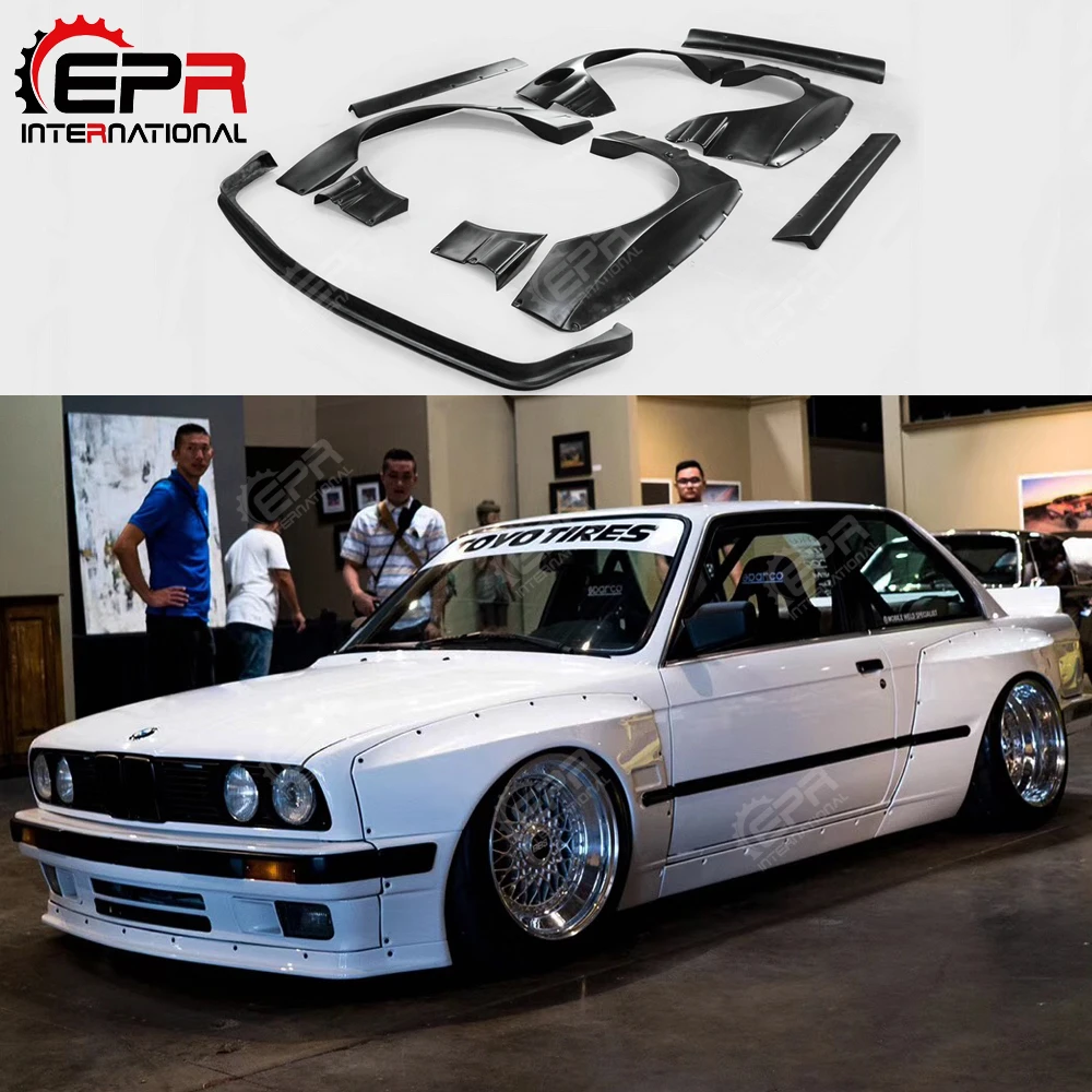 Fur Bmw E30 Frp Rb Stil Glas Faser Breite Volle Korper Kit Racing Trim Front Splitter Lip Fender Flugel Seite Rock Fur Bmw 3 Serie Rocket Bunny Body Kit Rocket Bunny Bodykitbmw E30 Body