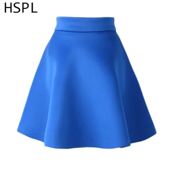 

HSPL Mini Skirts Womens High Waist Pleated Midi 2017 Summer Vintage Skirt Work Wear Hepburn Skirts Lady American Europe Saia