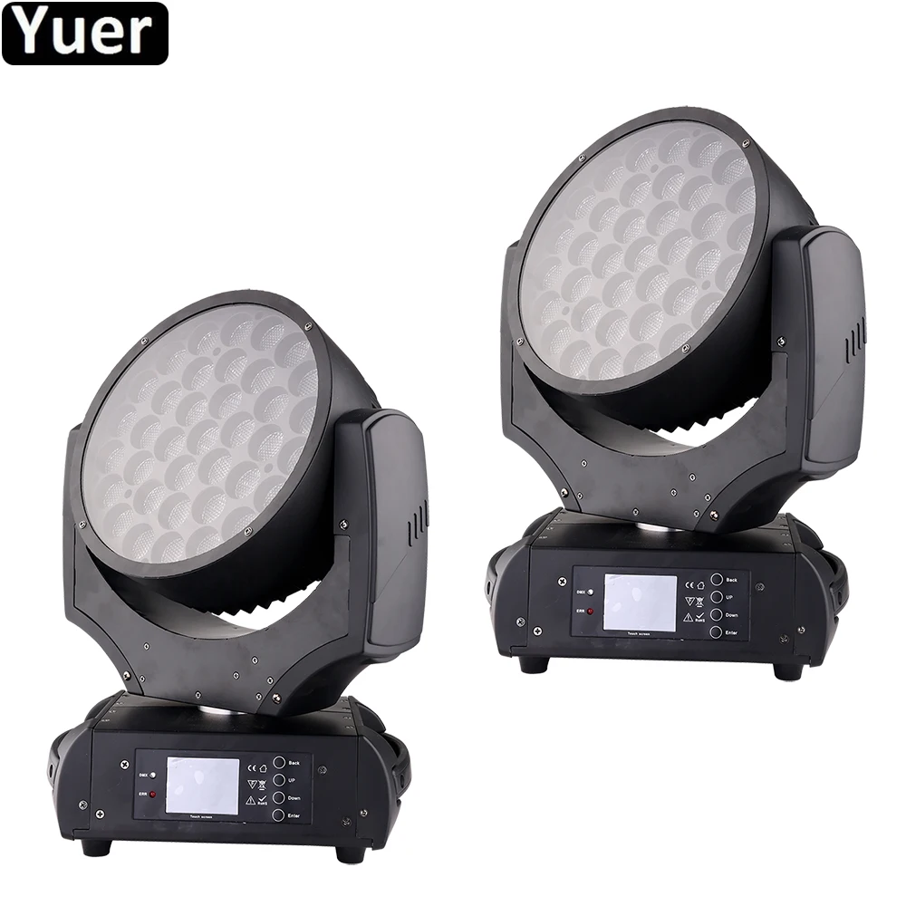 2Pcs/Lot LED Zoom Wash 37x15W RGBW 4IN1 Color DMX Stage Lighting LED Moving Head Wash Light Good For DJ Disco Party And Clubs