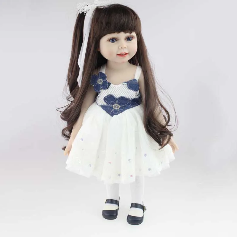 

18'' American Baby Doll Handmade Soft Silicone Vinyl Reborn Dolls Realistic Toddler Doll Toys for Children Christmas Collection