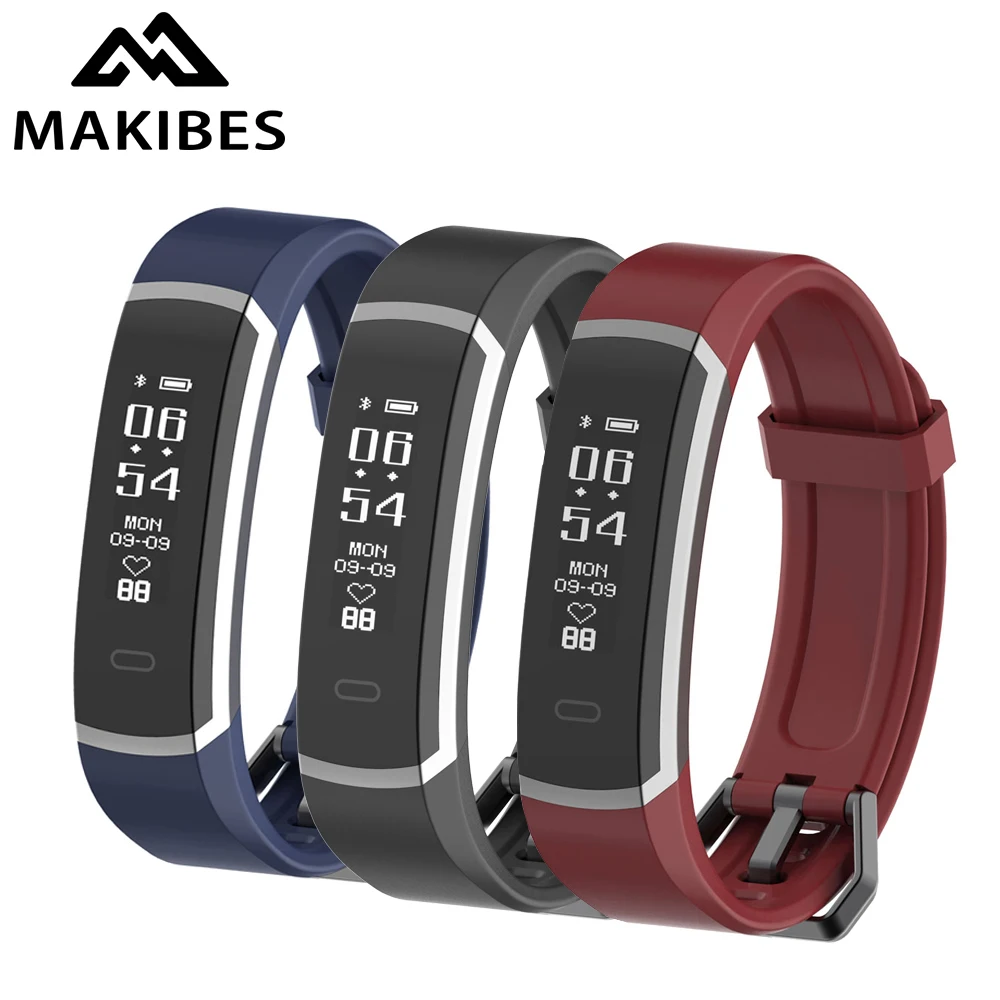 Makibes R3 Smart Bracelet Bluetooth 4.0 Wristband Continuous Heart Rate Monitor Health Fitness Tracker Smart Band Call Reminder