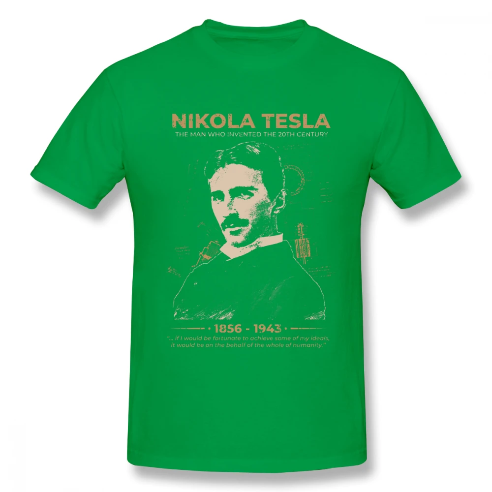 Хипстерская Футболка Nikola Tesla, большие размеры, Мужская футболка для отдыха, уникальный для мужчин, Графический Топ, футболки, модная новинка, топ, дизайн - Цвет: Зеленый