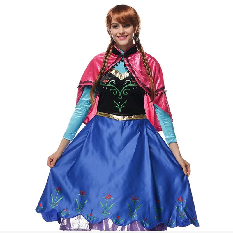2017 Princess Anna Elsa Dress Anna Costume Adult Snow White Gown
