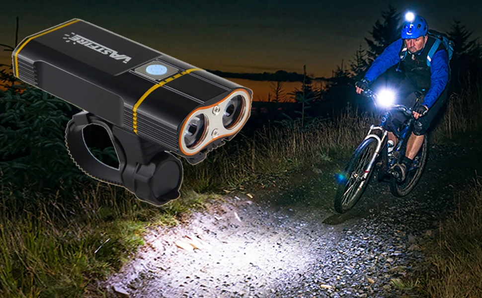 Sale USB Rechargeable Handlebar Headlight 6000LM Front Bike Light 2X XM-L2 LED Lamp Built-in 6000mAh Battery for Cycling 13