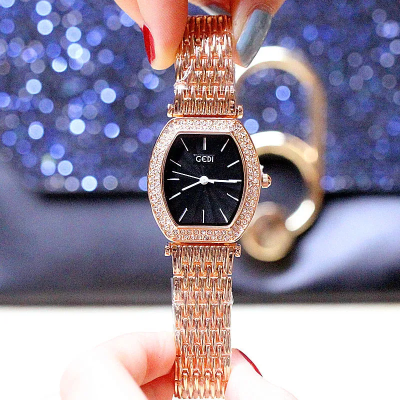 

2019 Women Watches Rose Gold Stainless Steel Rhinestones Quartz Watch Women Bracelet Dress Ladies Wrist Watches Relogio Feminino