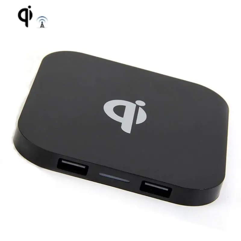Высокое качество новое Qi Беспроводное зарядное устройство квадратное 2USB порт