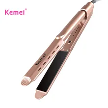 Kemei Керамика быстрый нагрев выпрямитель для волос женские ежедневного использования сухой и влажной утюжок для выпрямления волос с регулятором 160/180/200/230 градусов регулируемый