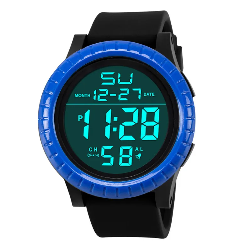 Модный мужской светодиодный цифровой таймер обратного отсчета даты Спортивные кварцевые наручные часы спортивные часы электронные цифровые часы Подарки для мужчин