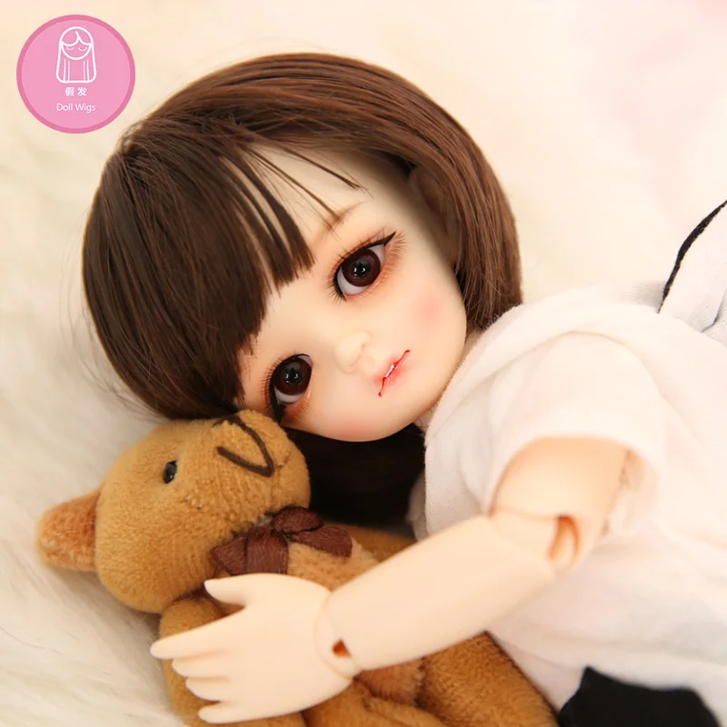 Парик для куклы BJD 1/6 Napi Maron imda Gian высокотемпературный короткий парик Девушка bjd SD кукольный парик в красоту с челкой