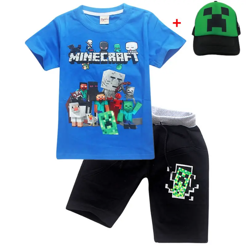 

Hot Sale 100%cotton game Minecraft Printing Children Boy Costume T-shirt Clothing Girls Tops Summer Kids Clothes christmas shirt