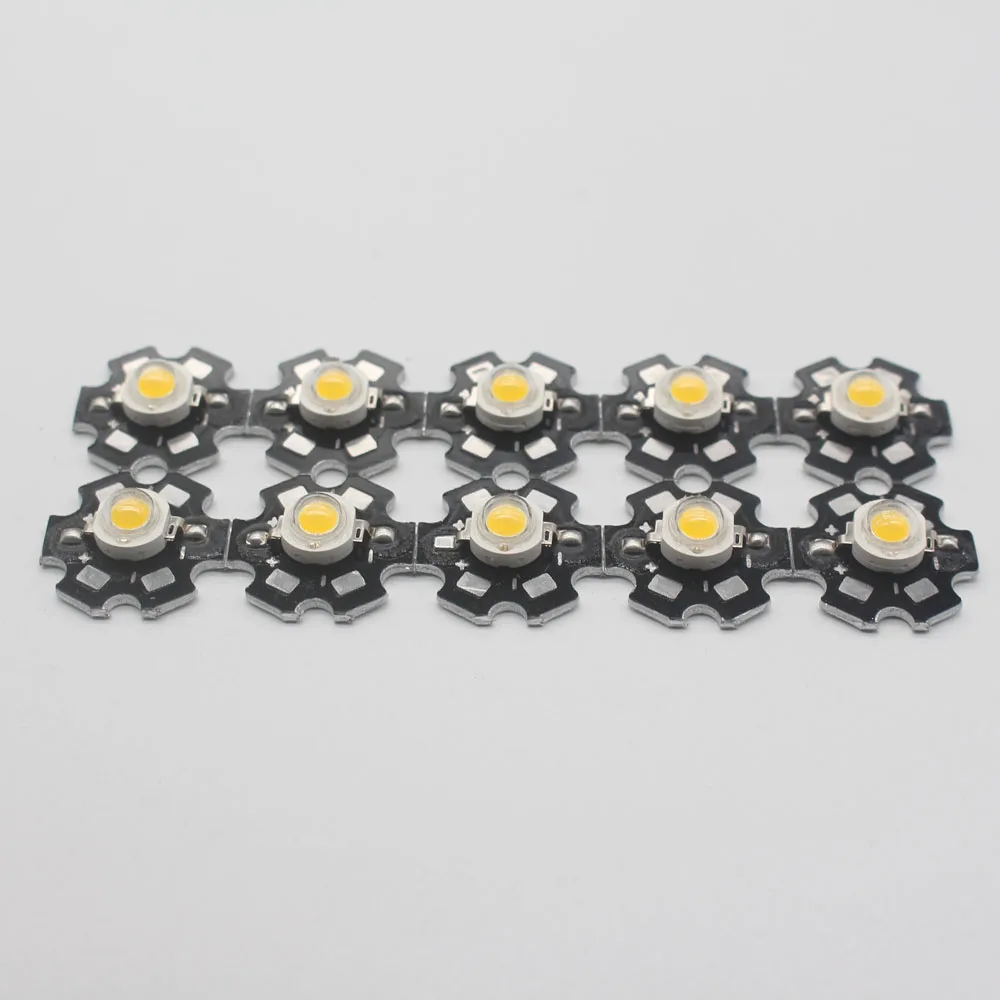 

10PCS 1W 3w High power LED Lamps white /warm white 30mil 45mil Chips high light with heat sink