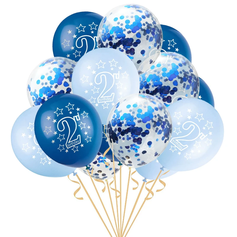 Globos Inflables De Confeti De Latex De 2 Cumpleanos Para Bebes Y Ninas De 15 Uds Decoracion De Fiesta Con Diseno De Feliz Cumpleanos Globos Y Accesorios Aliexpress