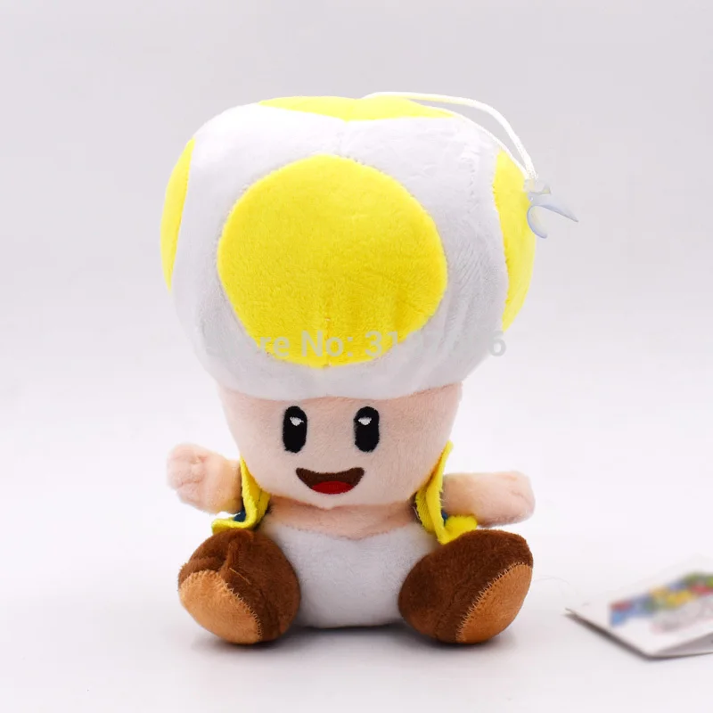 Toad open yellow Super Mario Bros приведение бу принцесса Маргаритка персик гриб Toadette Goomba Koopa застенчивый парень сухие кости плюшевые игрушки детские подарки - Цвет: Toad open yellow