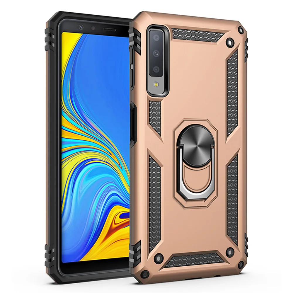 For Samsung Galaxy A7 2018 A750 Case Dual Layer Magnetic Military Armor With Ring Kickstand Anti Shock Slim Hard Back Cover | Мобильные