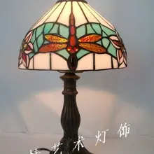 Прямые manufacturers8 дюйма простой Стрекоза небольшой лампа стекло Тиффани лампы спальня прикроватная освещения