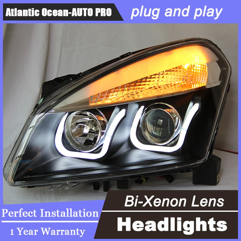 

Auto.Pro Car Styling for Nissan Qashqai LED Headlight Qashqai Angel Eye DRL Lens Double Beam HID KIT Xenon bi xenon lens