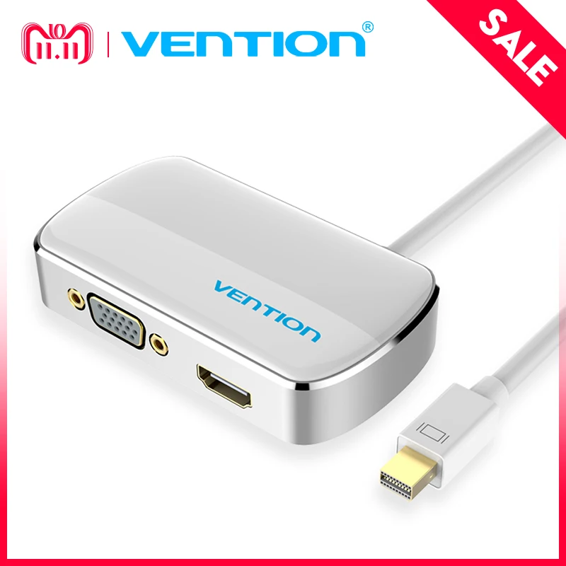 Vention Thunderbolt HDMI VGA 4K 2 in 1 Mini Displayport To HDMI VGA Adapter Cable For Apple MacBook Pro iMac Mac HDTV projector цена Vention Thunderbolt HDMI VGA 4K 2 in 1 Mini Displayport To HDMI VGA Adapter Cable For Apple MacBook Pro iMac Mac HDTV projector цены онлайн