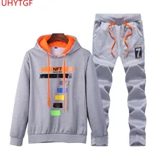 Весенний спортивный костюм для мужчин теплый костюм с капюшоном корейский студенческий мужской костюм с длинными рукавами для отдыха мужской спортивный костюм 4XL580